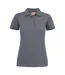 Womens/ladies Stretch Polo Shirt Steel Grey Printer-2