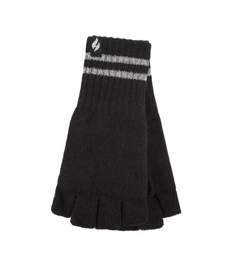 Mens Hi Vis Reflective Fleece Lined Thermal Winter Fingerless Gloves
