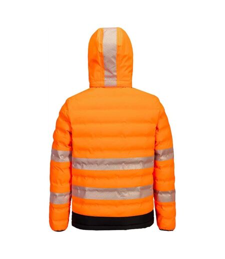 Mens Hi-vis Tunnel Ultrasonic Heated Padded Jacket Orange Black Portwest