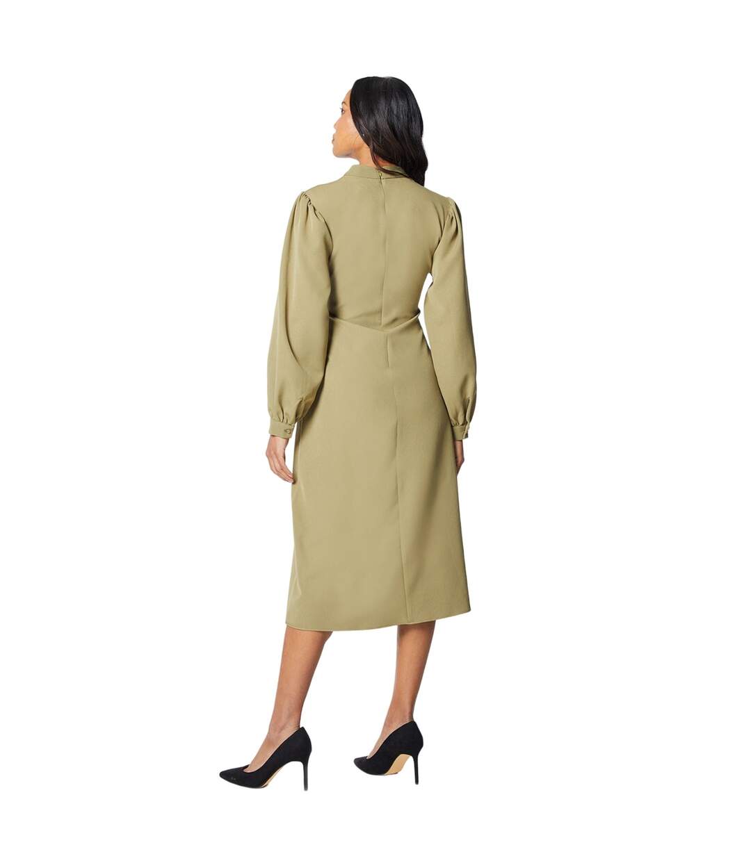 Robe mi-longue valerie femme olive Principles-2