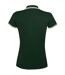 Polo manches courtes pasadena femme vert forêt/blanc SOLS-2