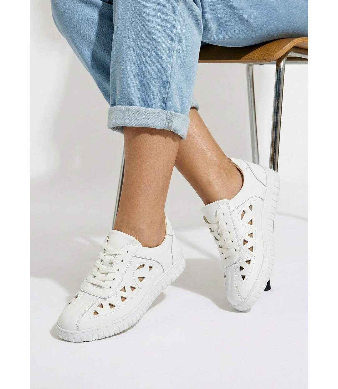 Derbies à lacets cuir largeur confort perforées-3