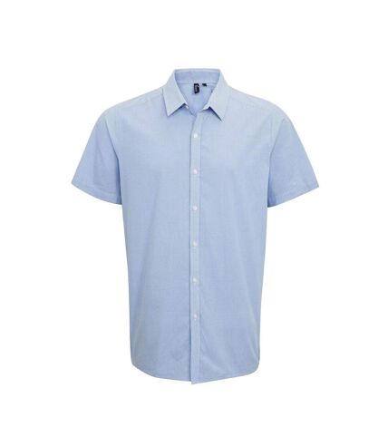 Chemise à carreaux manches courtes - Homme - PR221 - bleu clair