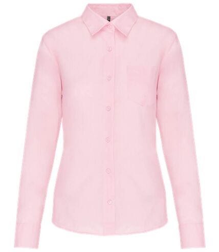 Chemise popeline manches longues - Femme - K549 - rose pâle