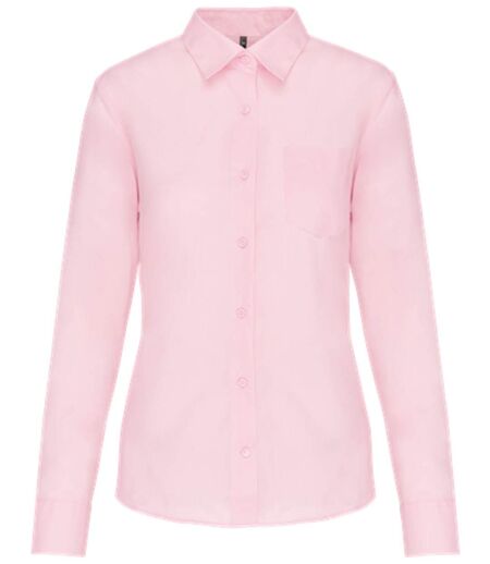 Chemise popeline manches longues - Femme - K549 - rose pâle