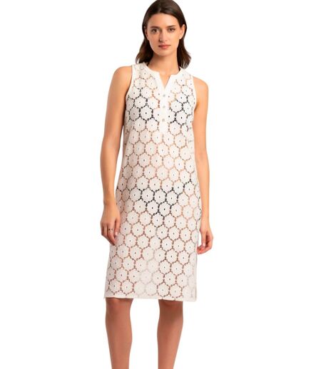 Robe de plage transparente sans manches Beach Flowers Admas