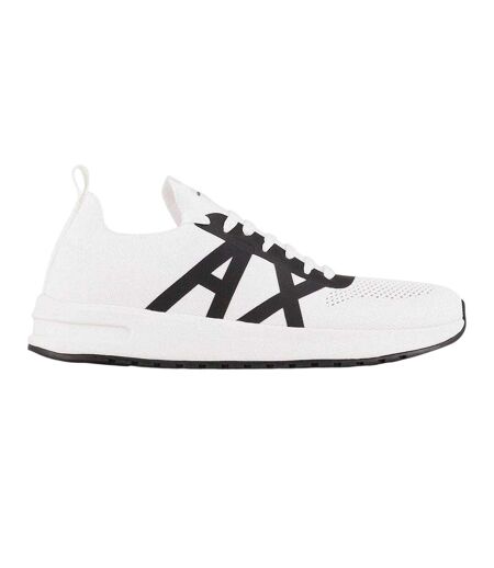 Mens Logo Trainers White Black Armani Exchange