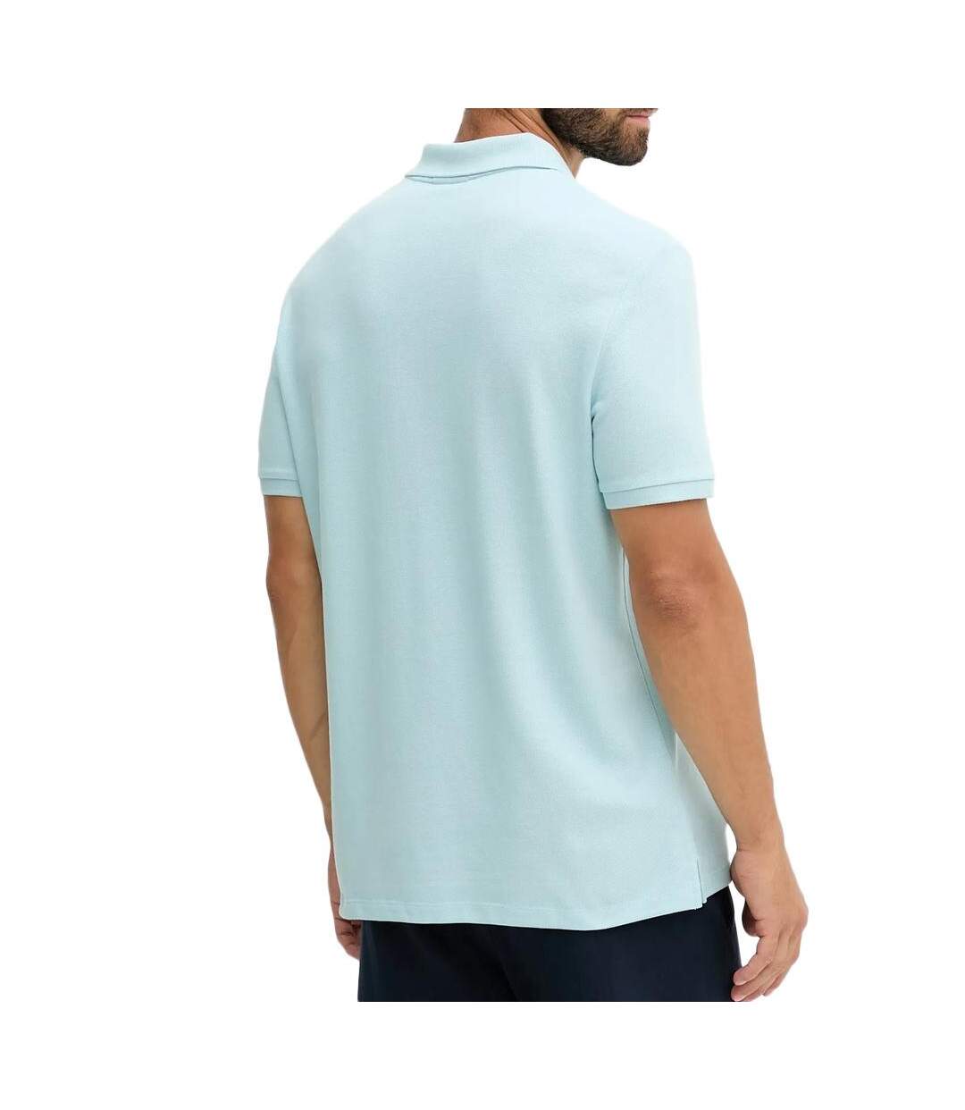 Polo bleu clair homme calvin klein jeans ss monogram pique-2