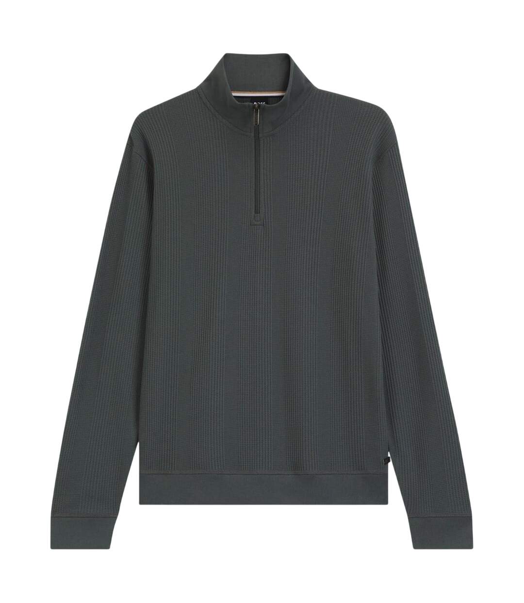 Mens Quarter Zip Jumper Green Boss-1