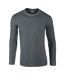 Gildan Unisex Adult Softstyle Long-Sleeved T-Shirt (Charcoal) - UTRW9472