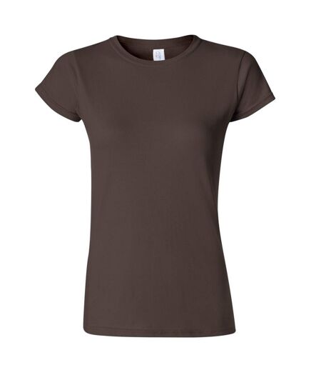 T-shirt À Manches Courtes Femmes Chocolat Foncé Gildan