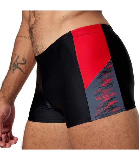 Mens Dive Aquashort Swimming Trunks Black Red Speedo