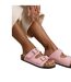 Womens/ladies willow nubuck buckle detail flat sandals pink Where´s That From