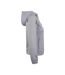 Womens/ladies Basic Full Zip Hoodie Grey Melange Clique-4