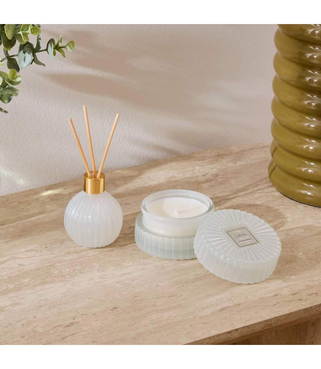 Coffret Senteur 2 Pièces Albie 8cm Thé Blanc-5