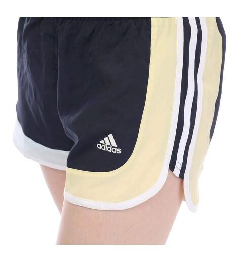 Womens/ladies marathon 20 colour block running shorts navy Adidas