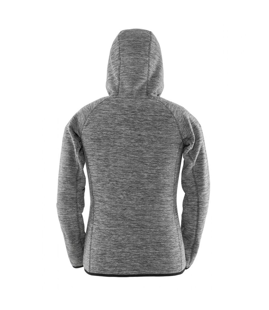 Mens Micro Fleece Hoodie Grey Black Spiro-2