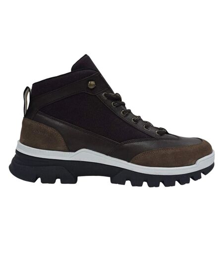 Mens Jason Leather Hiking Boots Brown Firetrap