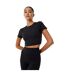 Womens/ladies Sophie Habboo Cropped T-shirt Black USA Pro-2