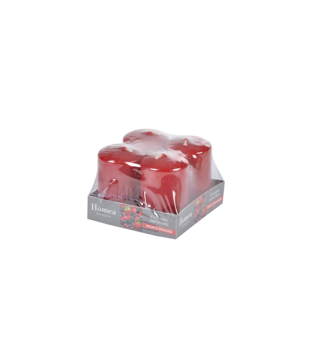Lot de 4 Bougies Parfumées Essentiel 6cm Fruits Rouges-2