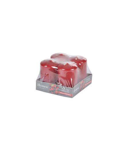 Lot de 4 Bougies Parfumées Essentiel 6cm Fruits Rouges