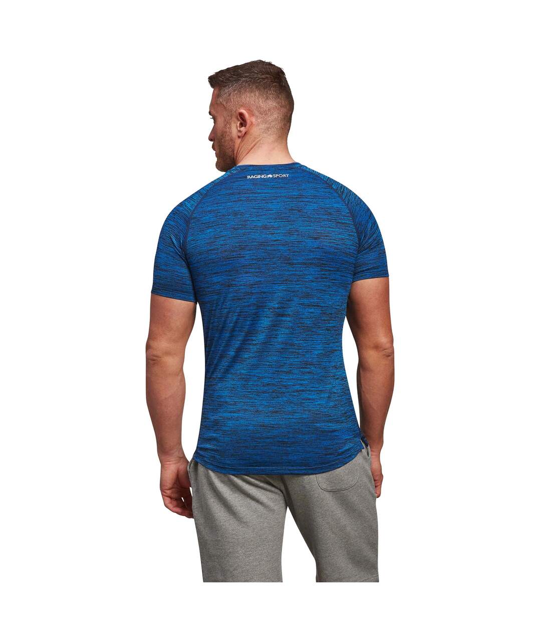 T-shirt Performance Homme Bleu Cobalt Raging Bull-2