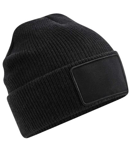 Beechfield Thinsulate Removable Patch Beanie (Black)