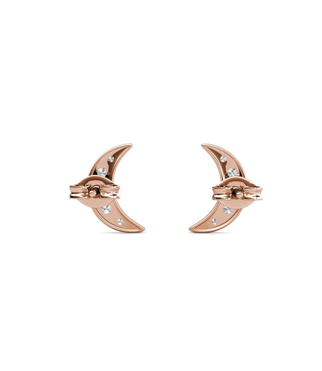 Boucles d'oreilles Crescent Moon, Zircon Blanc