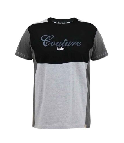 D555 Mens Felix Kingsize Couture T-Shirt (Black/Charcoal) - UTDC457