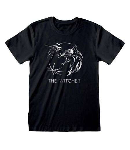 The Witcher Unisex Adult Logo T-Shirt (Black/Silver) - UTHE726