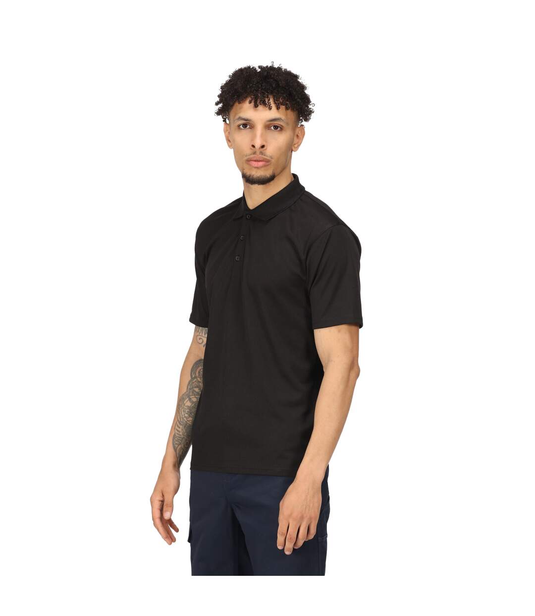 Polo homme noir Regatta Professional-3