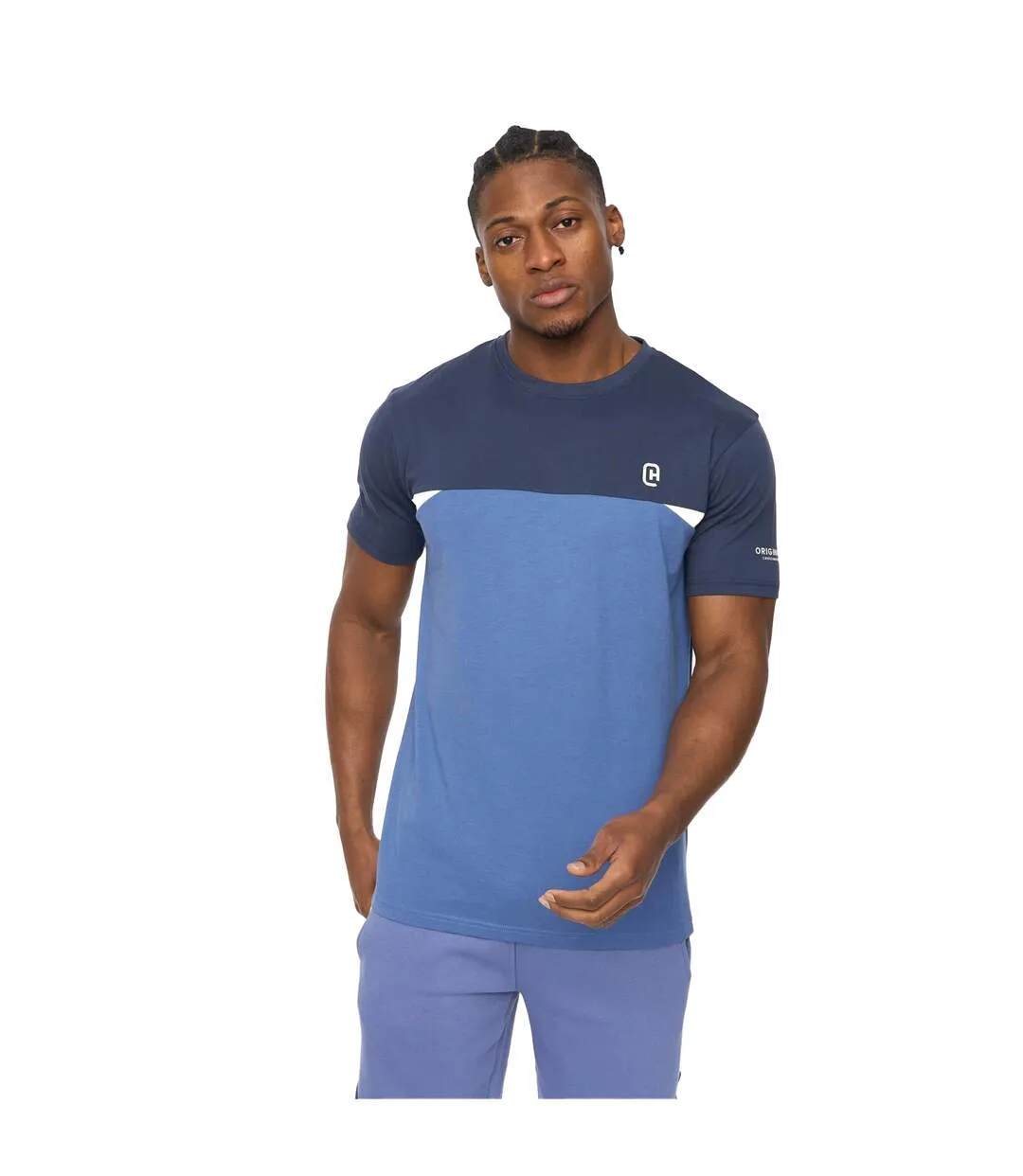 Mens Castlebay T-shirt Blue Crosshatch-2