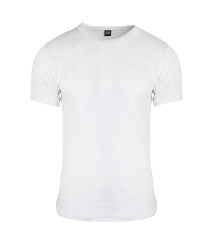 FLOSO Mens Thermal Underwear Short Sleeve Vest Top (Viscose Premium Range) (White)