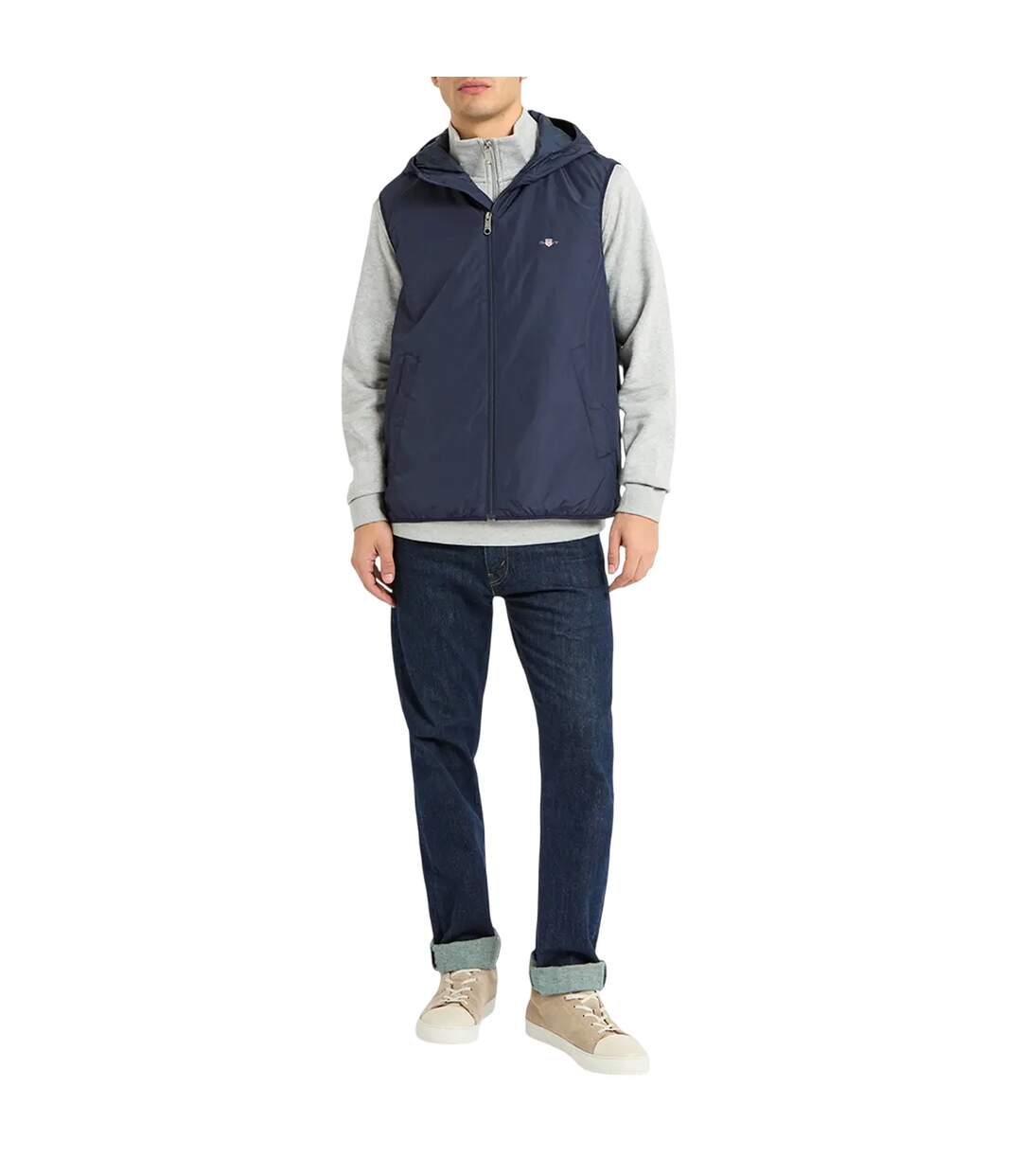 Mens Sleeveless Gilet Blue Gant-1