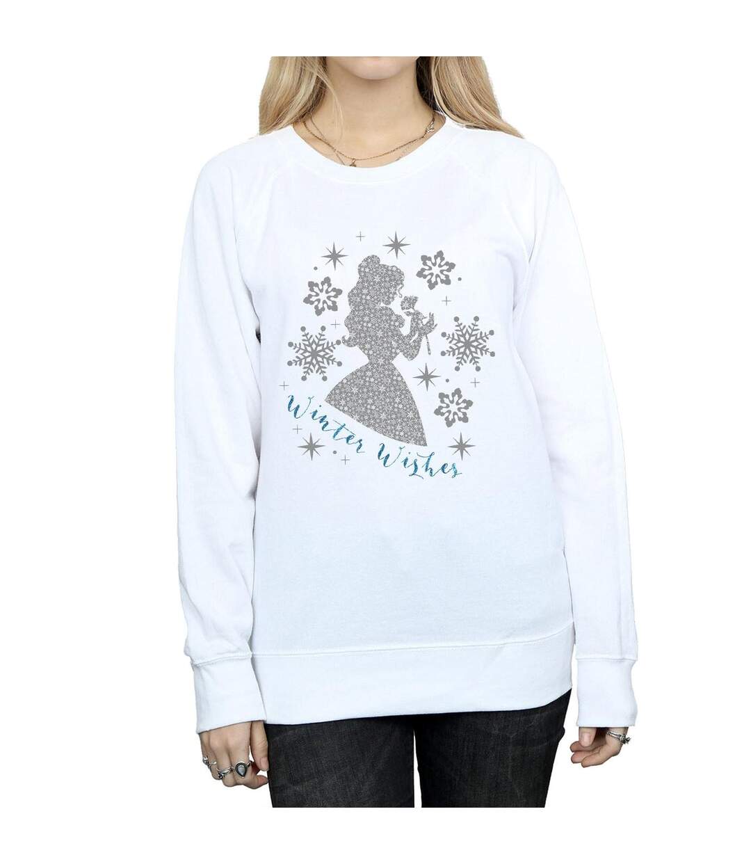 Disney Princess - Sweat BELLE WINTER SILHOUETTE - Femme (Blanc) - UTBI10244-3