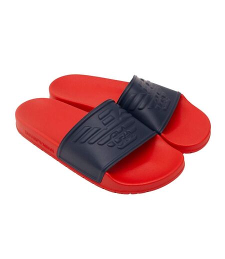 Claquettes Homme Bleu Marine Rouge Emporio Armani