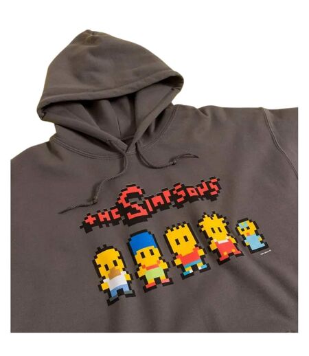 Unisex Adult Pixel Hoodie Charcoal The Simpsons