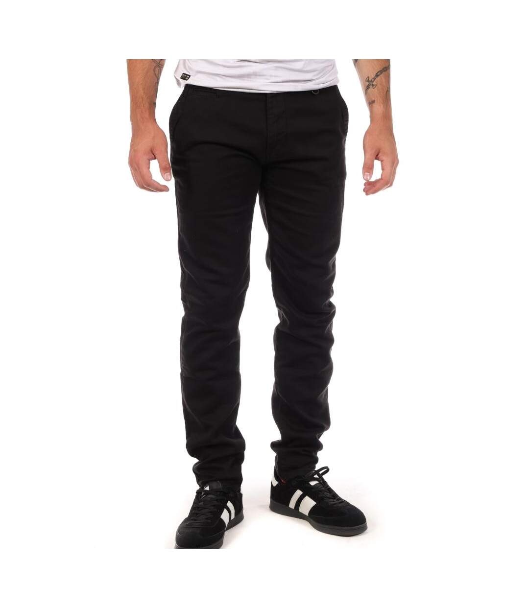 Pantalon toile noir homme freeman t. porter gino-1