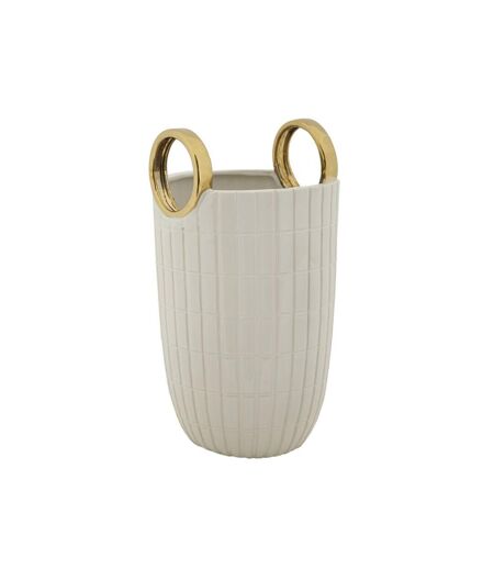 Vase Design en Céramique Shopping 25cm Blanc