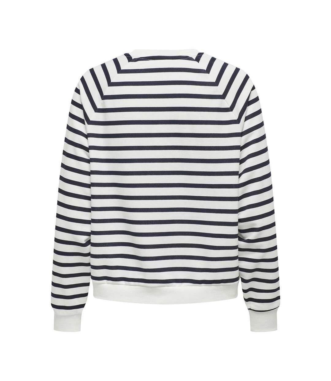 Sweat blanc/marine femme only judy-2