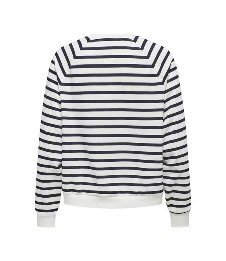 Sweat blanc/marine femme only judy