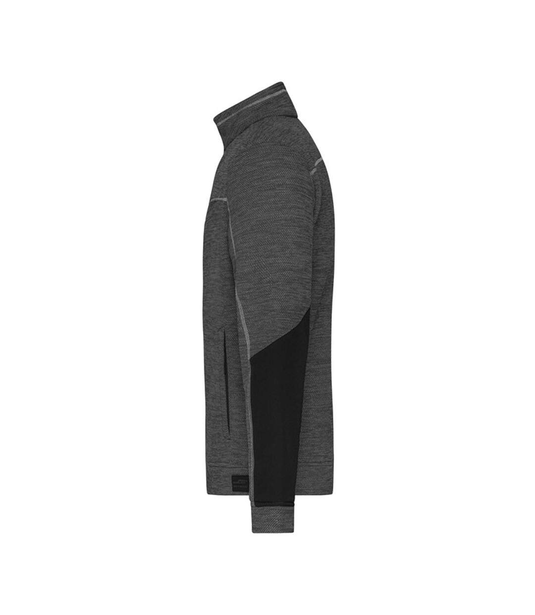 Veste Polaire Homme Noir Chiné Noir Argenté James And Nicholson-4