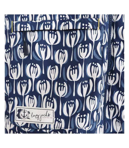 Veste Imperméable Motif/style Capsule Femme Bleu Marine Blanc Lazy Jacks