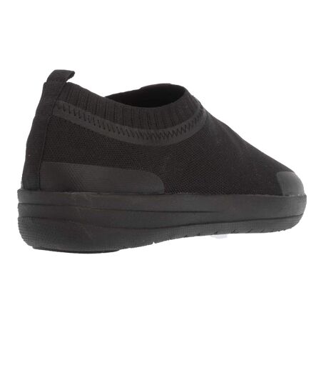 Womens/ladies uberknit slip-on trainers black Fit Flop