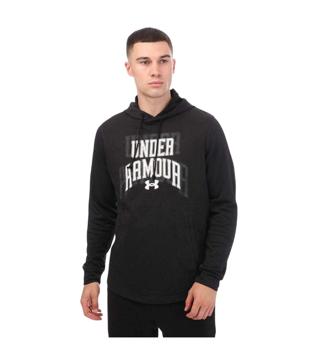 Mens Rival Terry Hoodie Black Under Armour-1