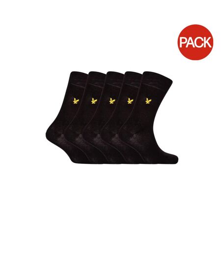 Pack Of 5  Mens Liam Crew Socks  Black Lyle & Scott
