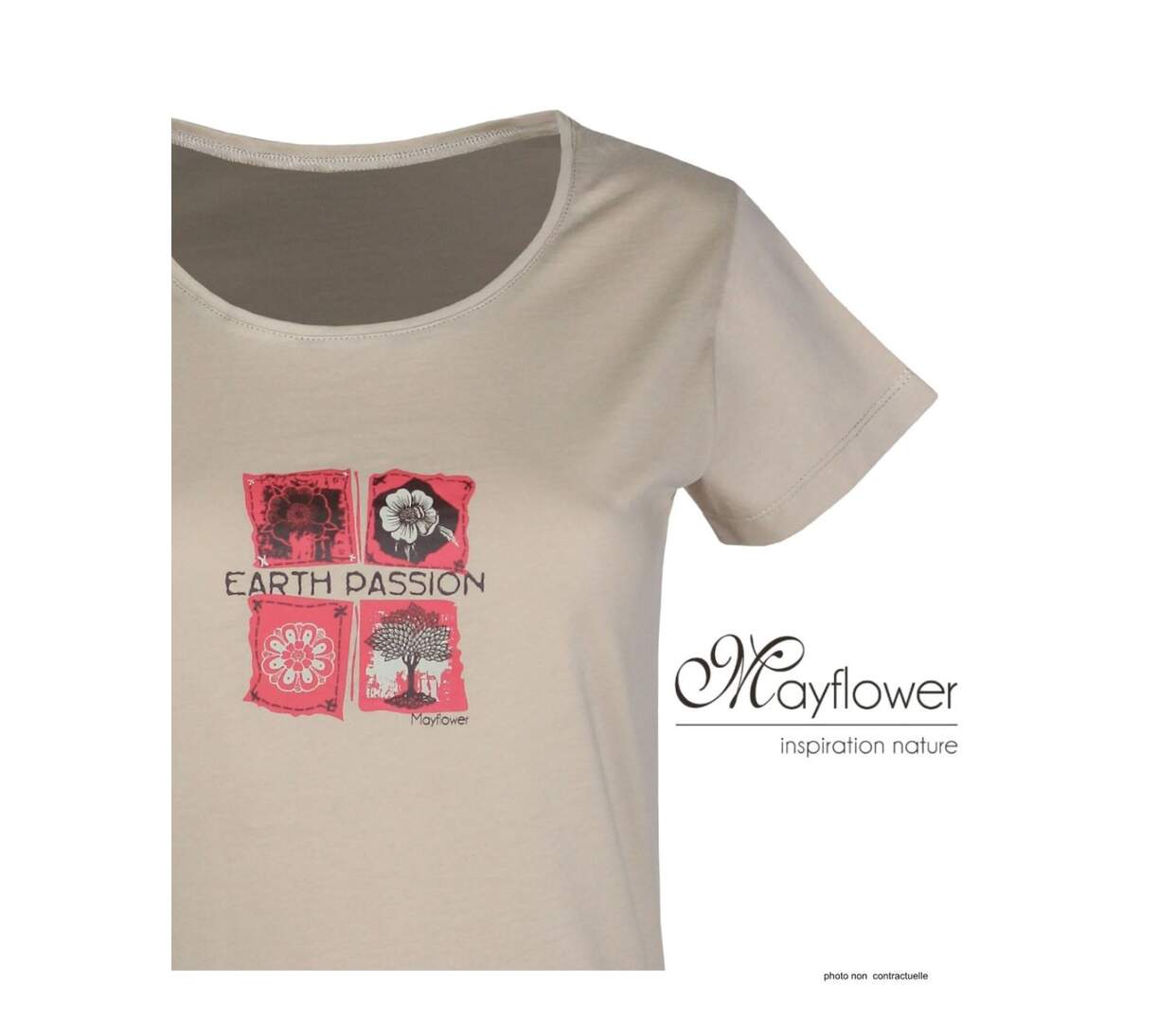 Tee-shirt MAYFLOWER DATURA1 col rond : le basique chic en coton doux-4