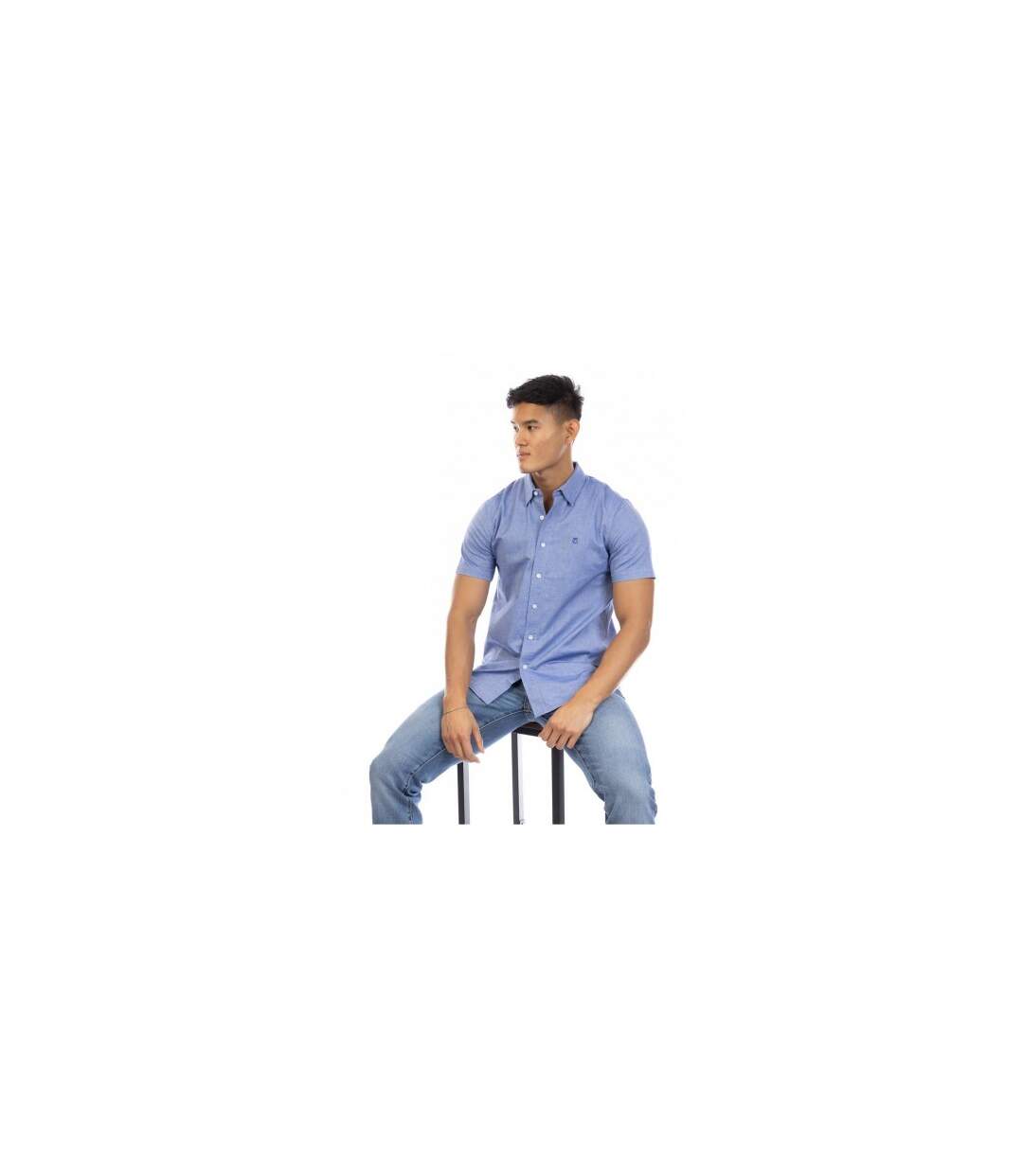 Chemise Manches Courtes Homme Bleu Marine Peter Werth-1