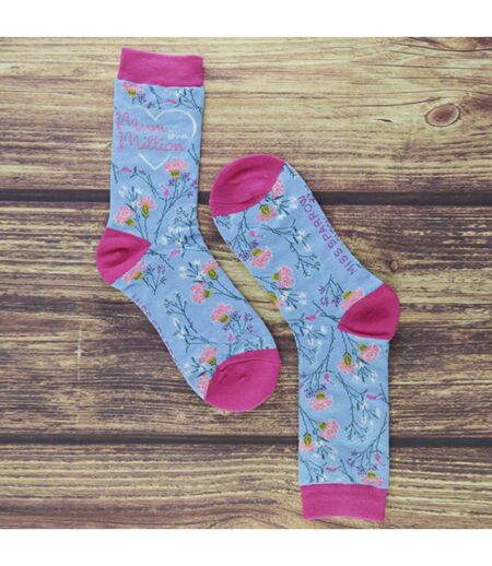 1 Pack Ladies Novelty Mum in a Million Bamboo Socks