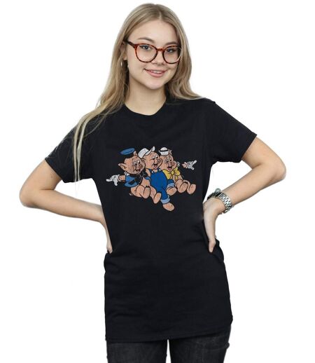 Disney - T-shirt THREE LITTLE PIGS JUMP - Femme (Noir) - UTBI17685